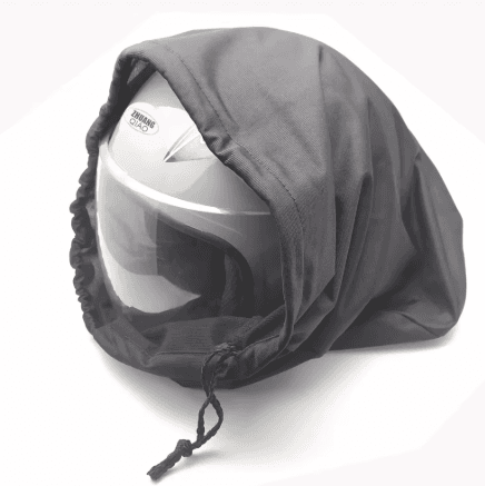 Black drawstring helmet storage bag included free with the bundle